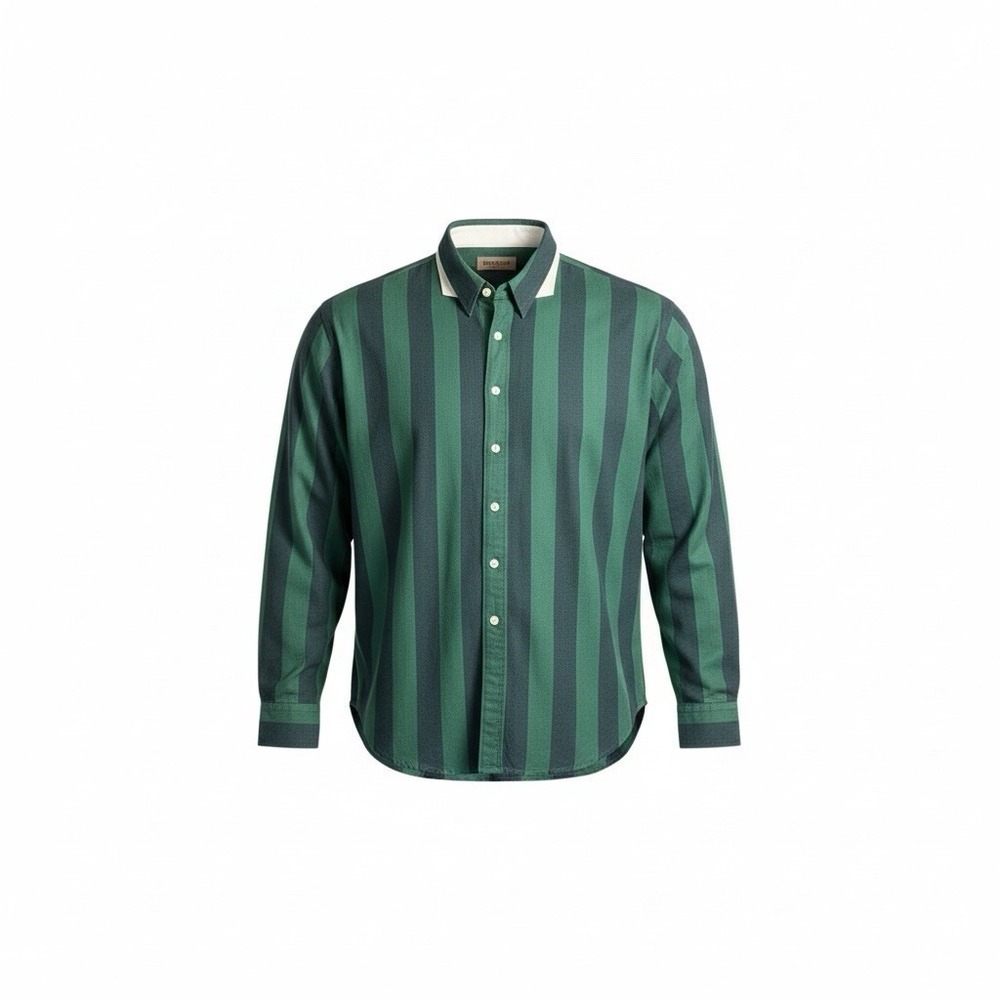 Men's Guess Classics 100% Cotton Button Up Long Sleeve Green Size XL